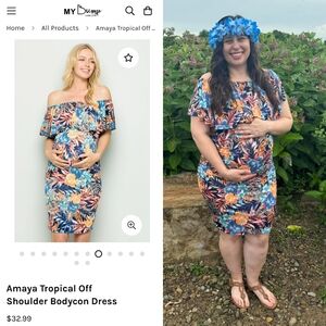 Beautifiul Hawaiian print dress, perfect for baby shower/vacation/etc